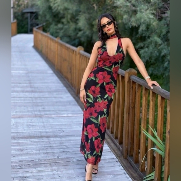 Zara Floral Print Tulle Scarf Dress - Picture 9 of 13